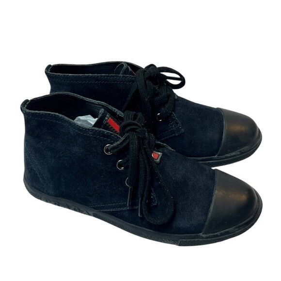 Prada Kids Navy Suede Leather High-Top Sneakers Boots Lace-Up Size EUR 29 - Picture 4 of 9
